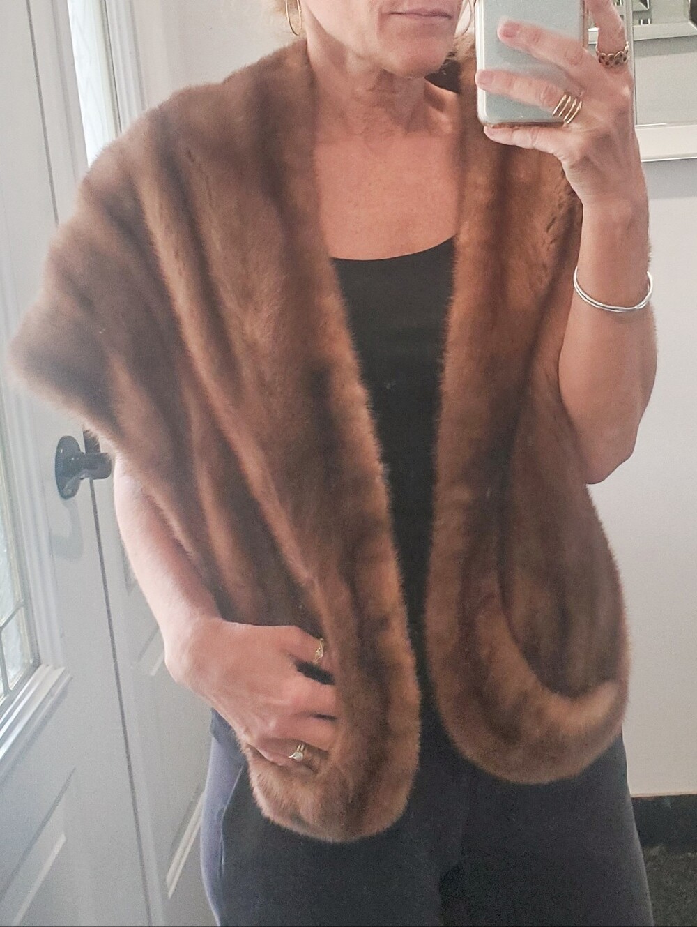 Real Mink Full Pelts/skins Bolero Shrug Shawl Wrap Cape